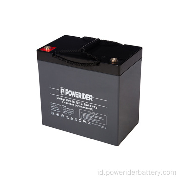 12V 55ah baterai asam timbal gel siklus